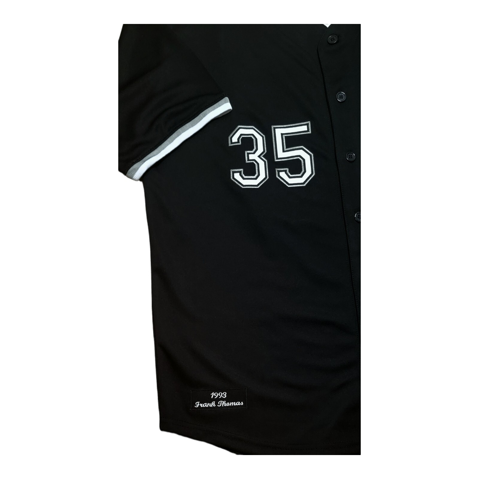 Frank Thomas Chicago White Sox 1993 Men’s Black Button-Up Baseball Jersey