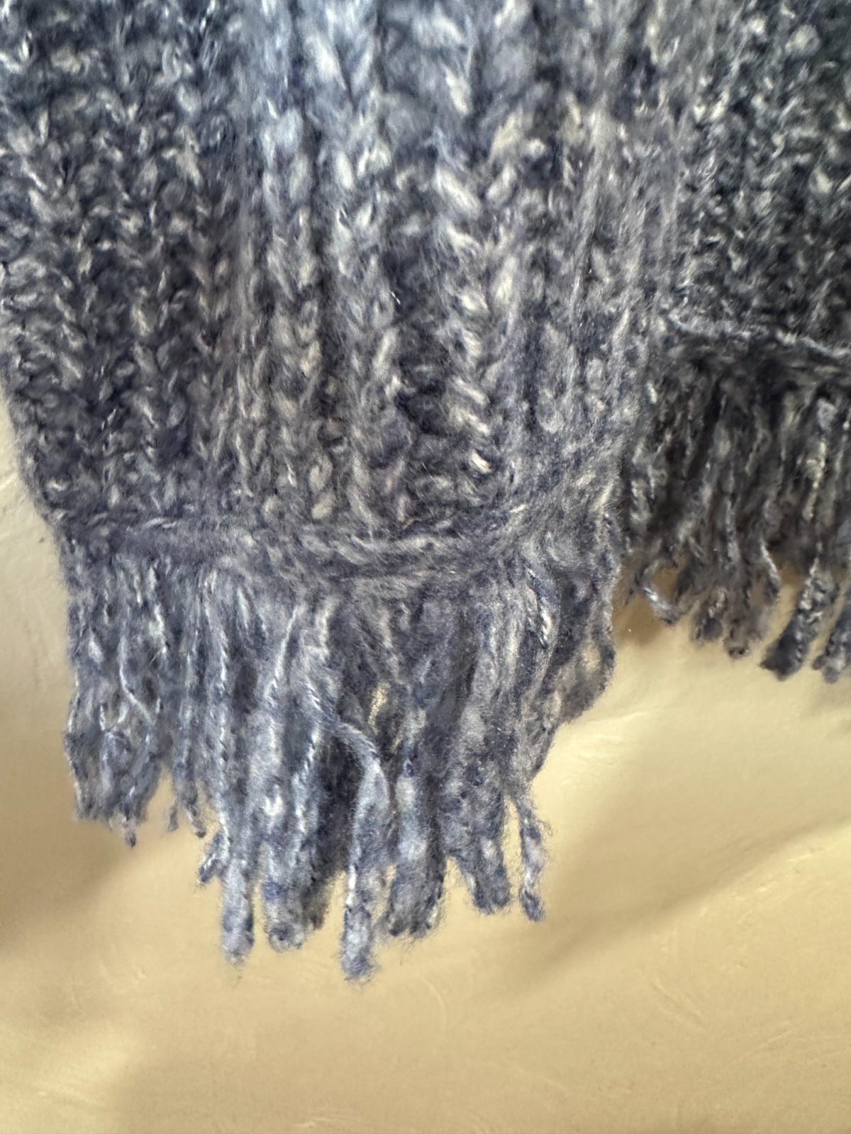 Venezia 18/20 Pullover Chunky Knit Sweater EUC Wool Blend Fringes Peekaboo