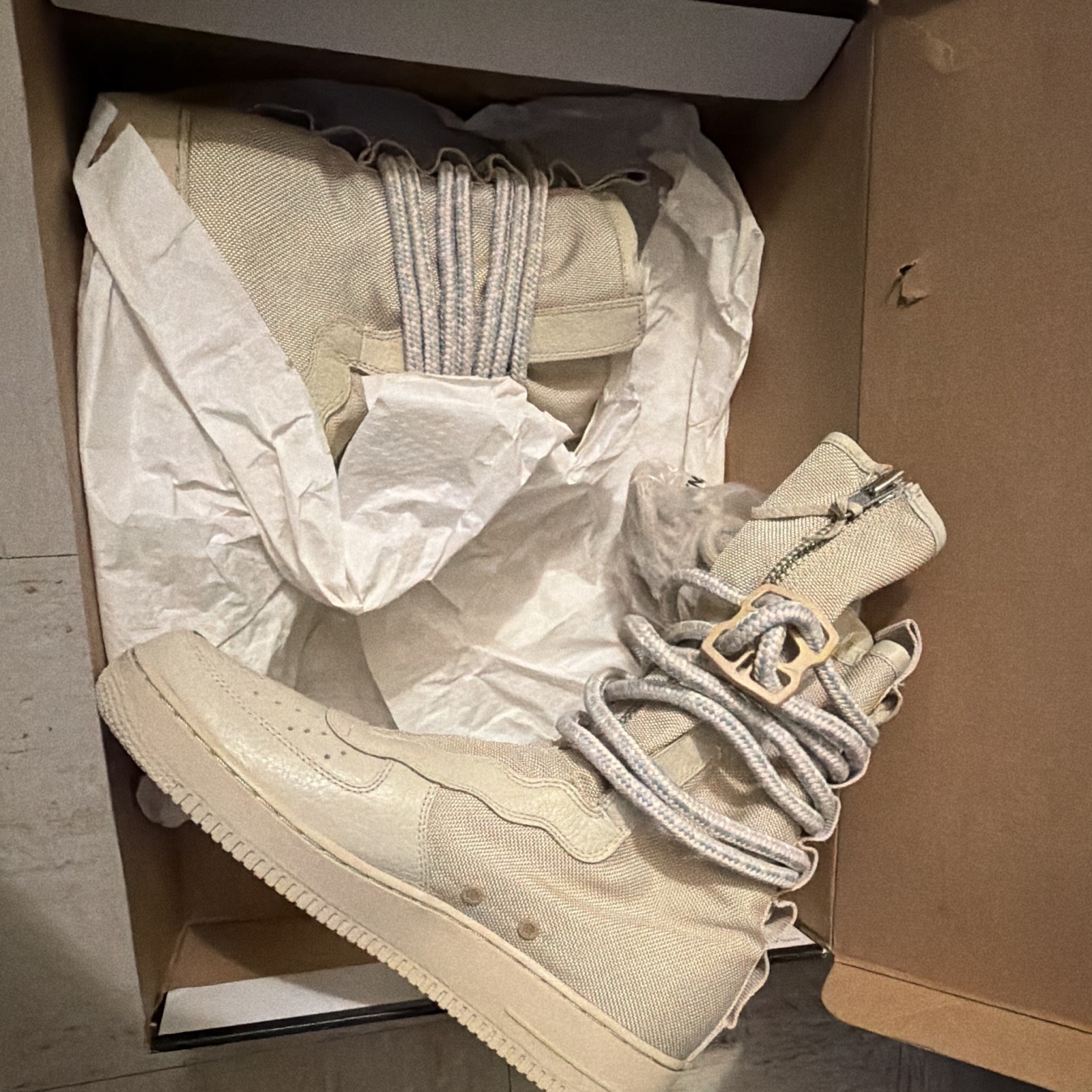 Nike SF Air Force 1 High Top Rattan Beige Men’s Sneakers AA1128-200 2017