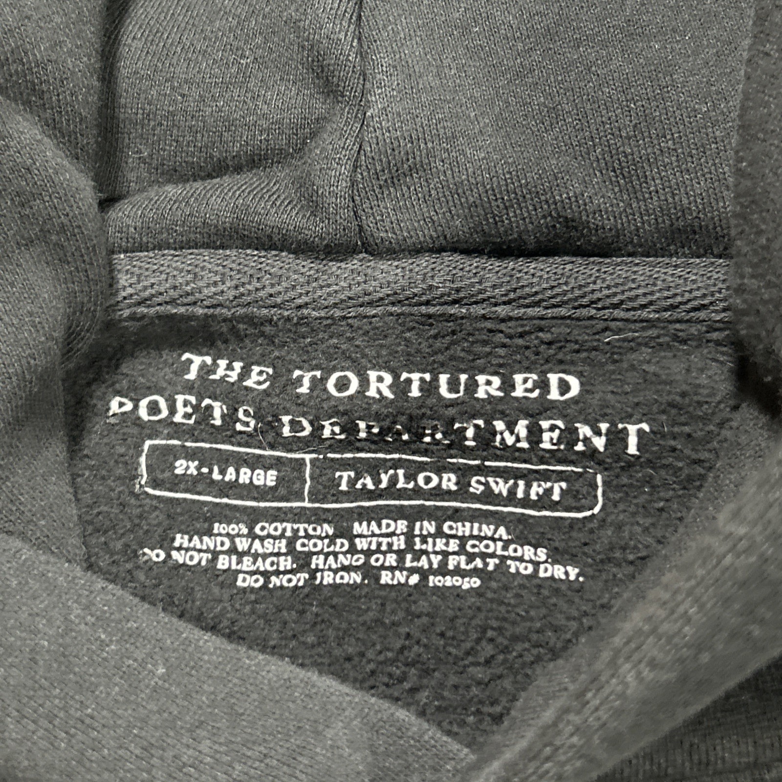 The Tortured Poets Department Taylor Swift Hoodie Sweatshirt – Size XXL – Black