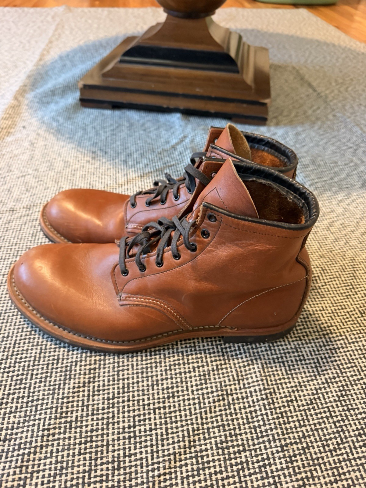 Red Wing Shoes Men’s Brown Leather Lace-Up Ankle Boots Round Toe US 12 D