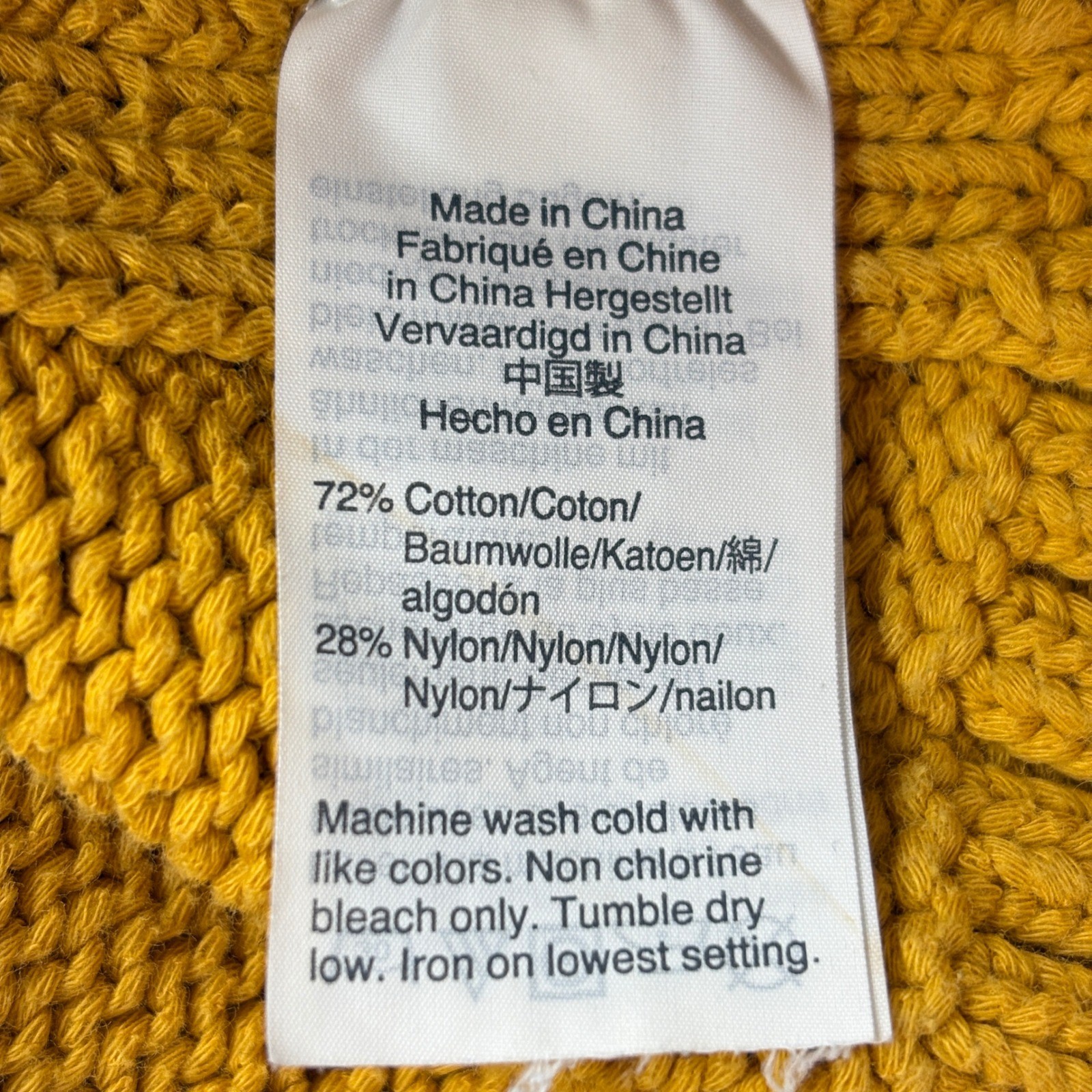 J. Crew Womens Sweater M Yellow Roll Neck Cotton Blend Always Fisherman Oarsman