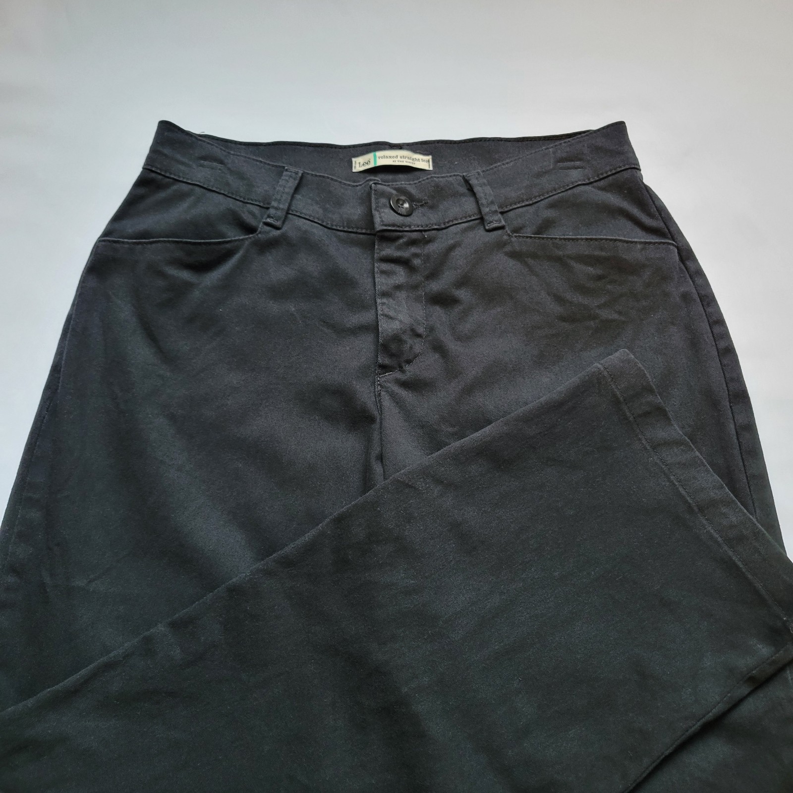 Lee Relaxed Straight Leg At The Waist Black Pants 6 Petite