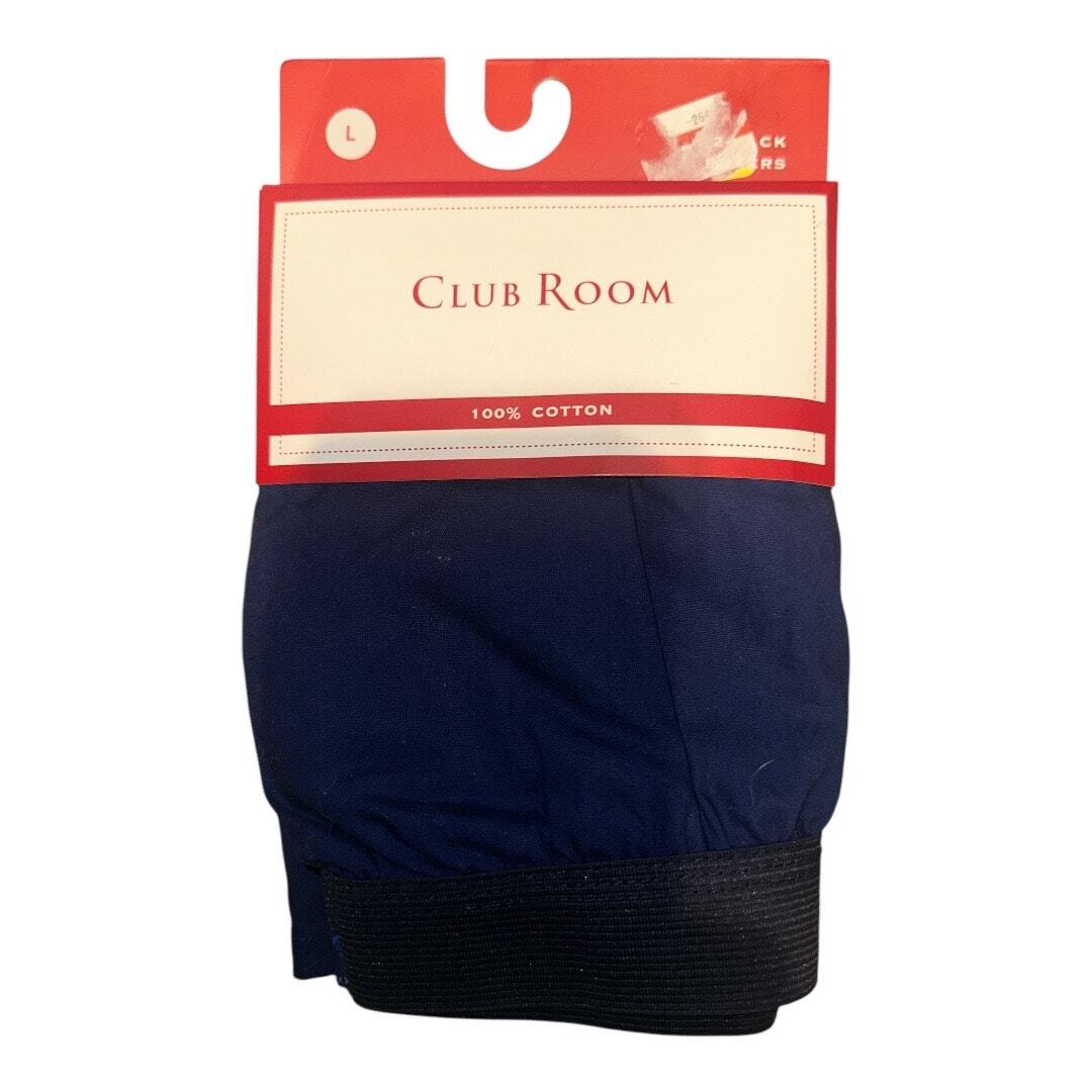 Club Room Blue Solid & Patterned Boxer Shorts, Large