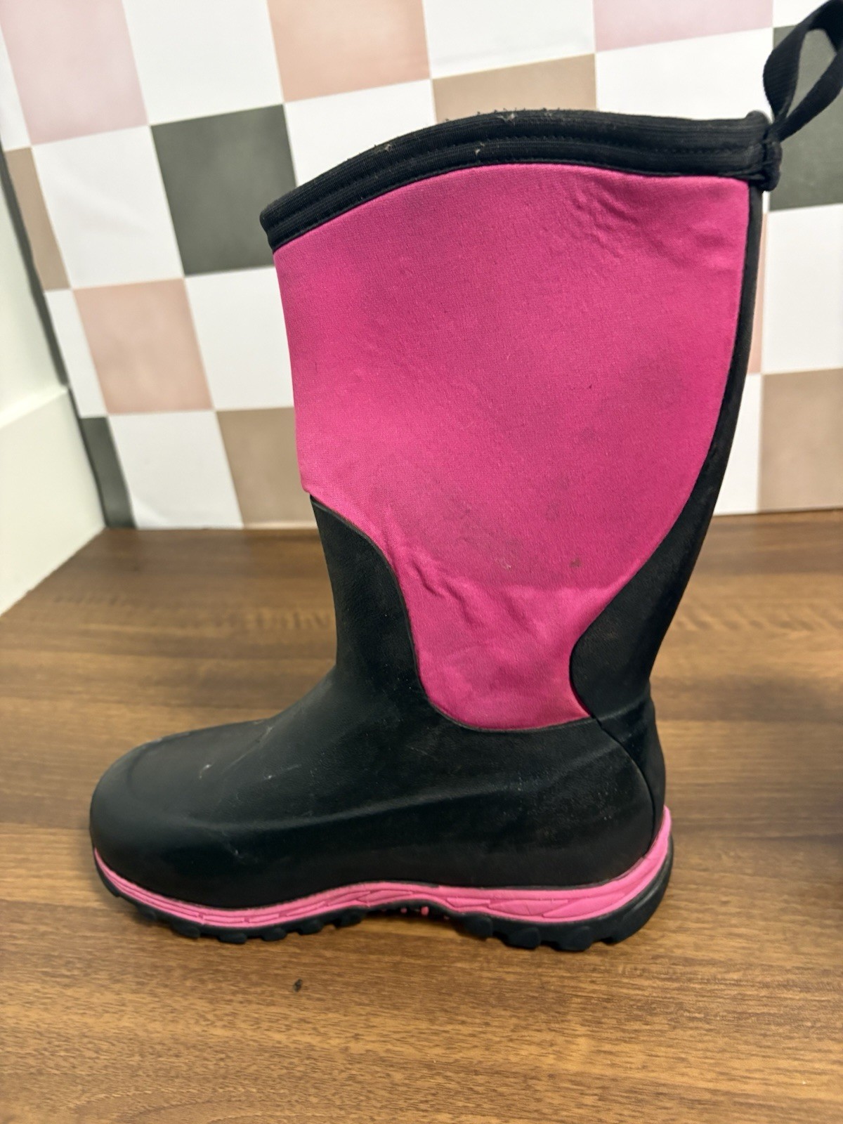 Muck Boot Company Kids Waterproof Boots Black Pink Size 6 Rubber Neoprene