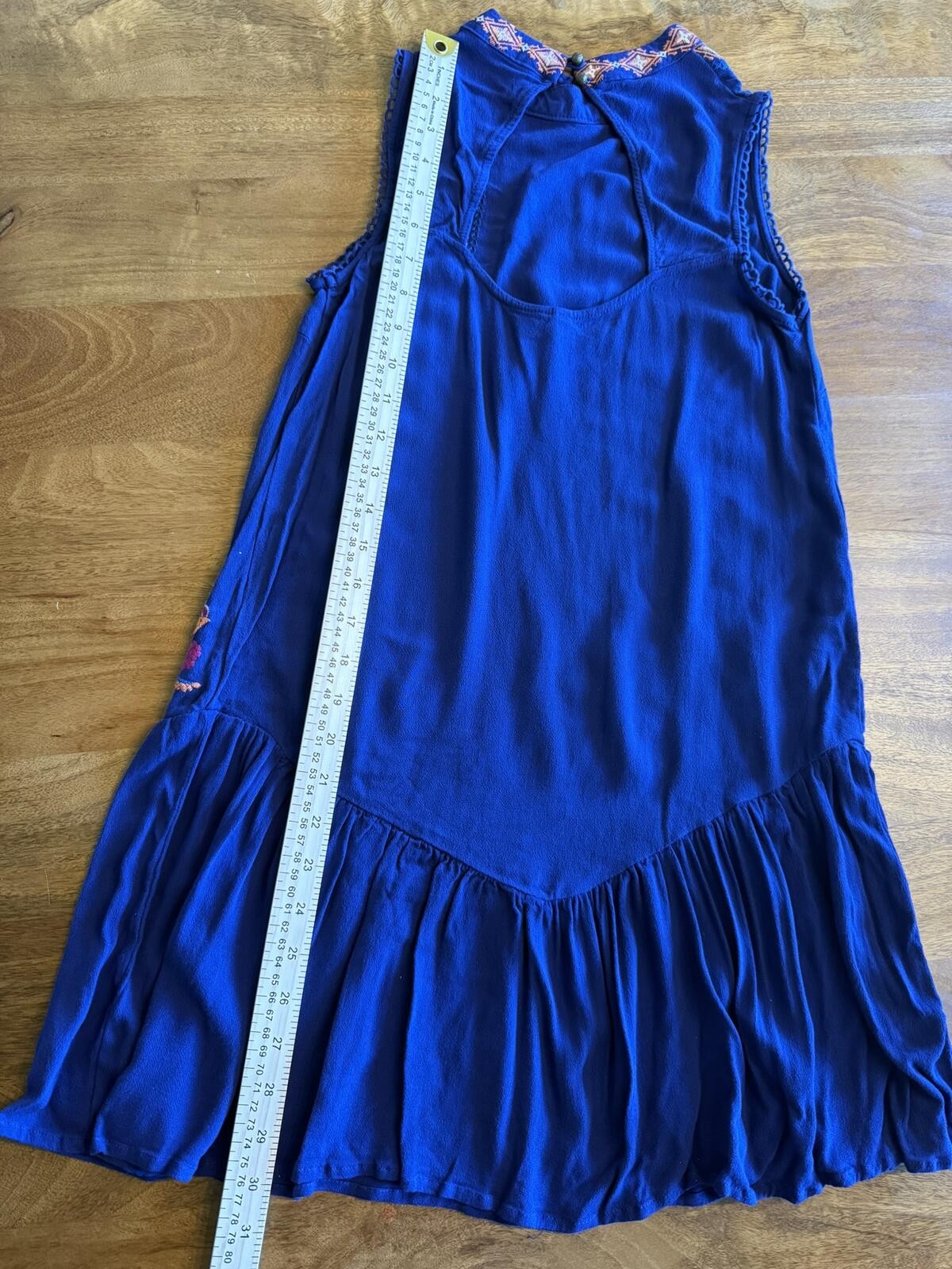 Xhilaration / Target Blue Embroidered Sleeveless Boho Shift Dress Tunic – S