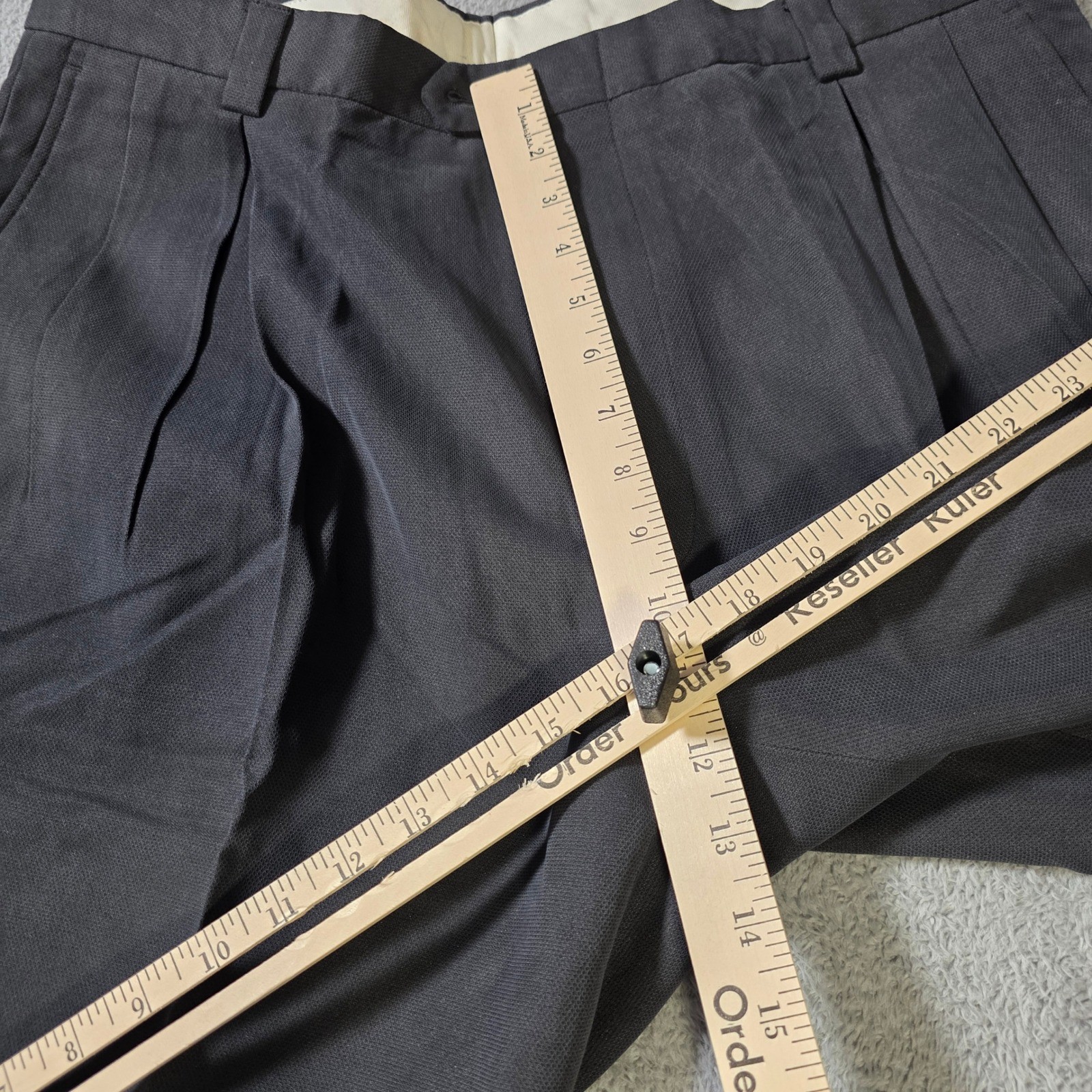 Austin Reed Mens 38 Dress Pants Charcoal Grey Double Pleated Tencel Blend NWT