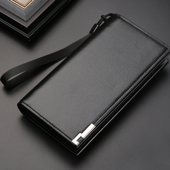 Mens RFID Blocking Long Wallet PU Leather Zipper Multi Card Holder Clutch
