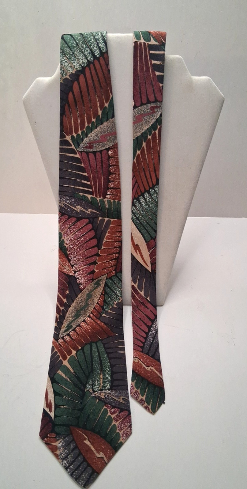 Lot of 3 Botanical Leaf Neckties Name Brands Assorted Sizes Patterns Fabric