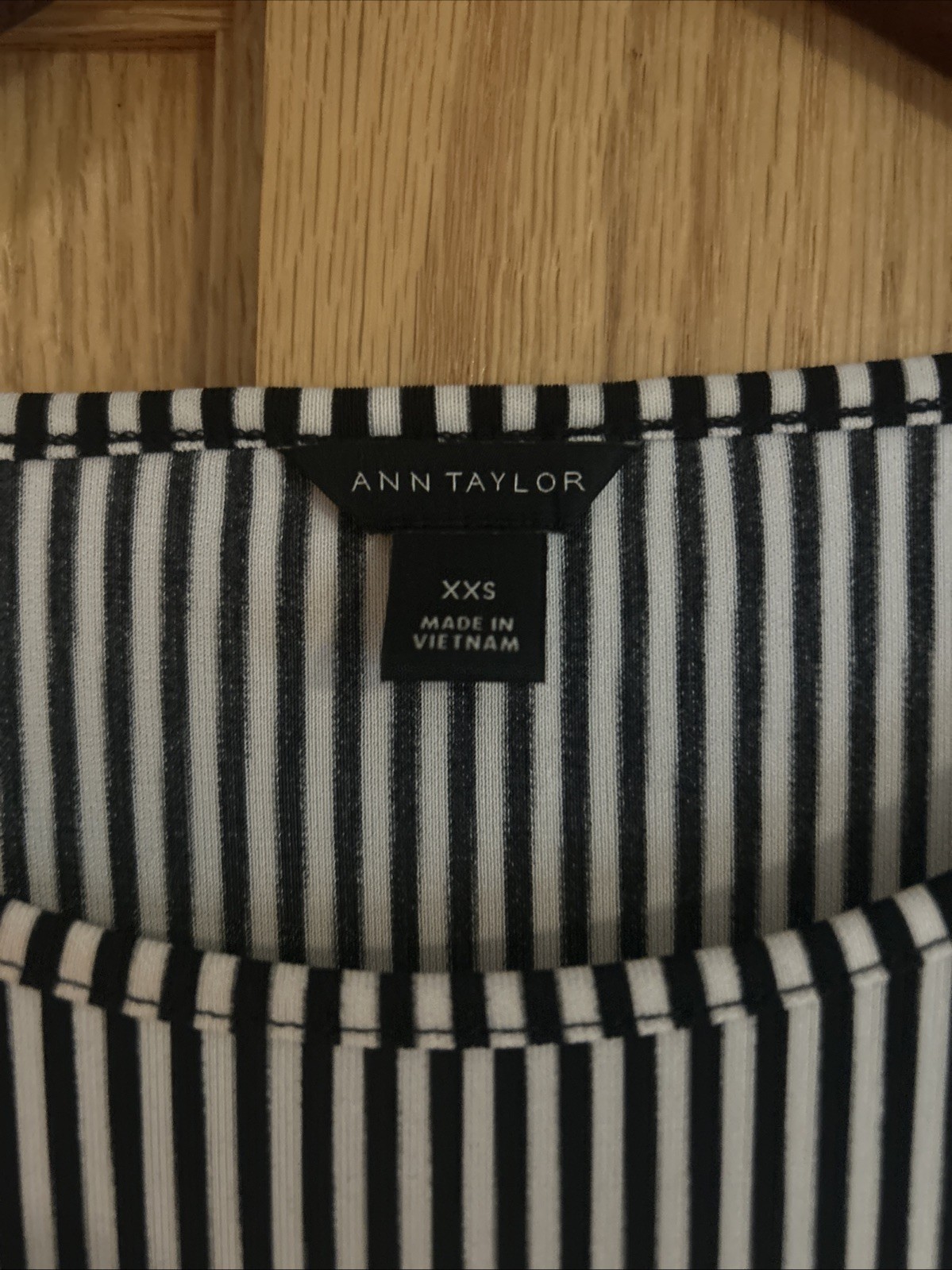 Anne Taylor XXS Long Sleeve Blouse Striped Black And White