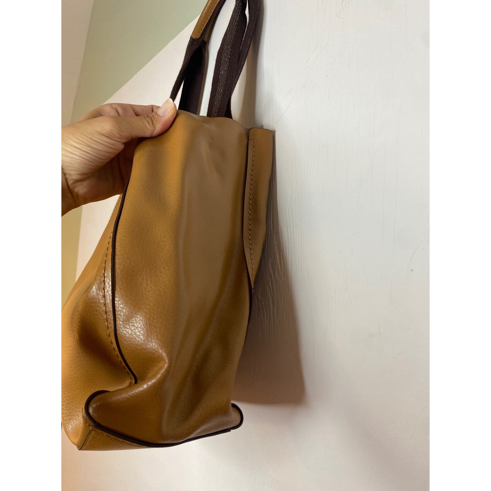 Coach Derby Tote Bag Purse Saddle Brown Pebbled Leather Womens F58660 Office