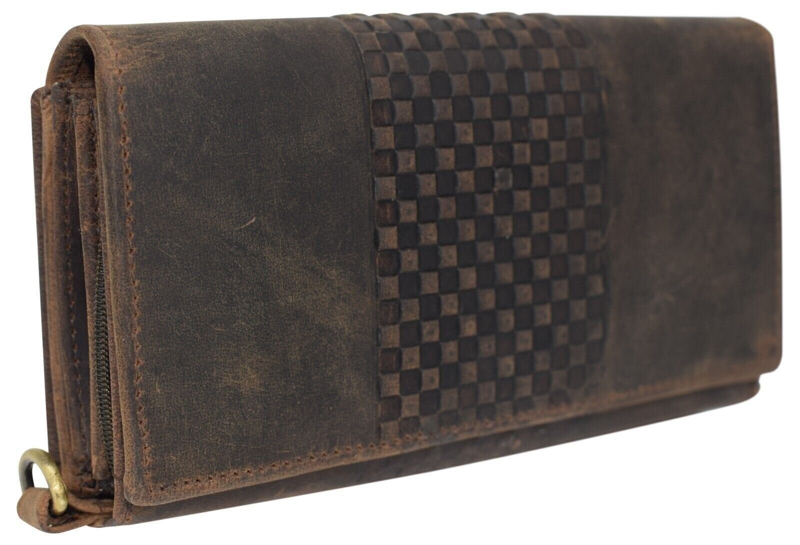 RFID Vintage Leather Large Clutch Purse Smartphone Hand Wristlet Women Wallet