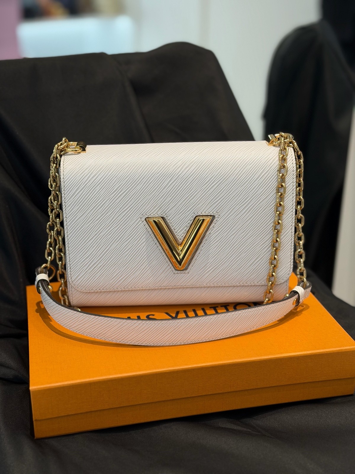 Louis Vuitton Pre-Owned Authentic Luxury Handbag White 23 bottom length