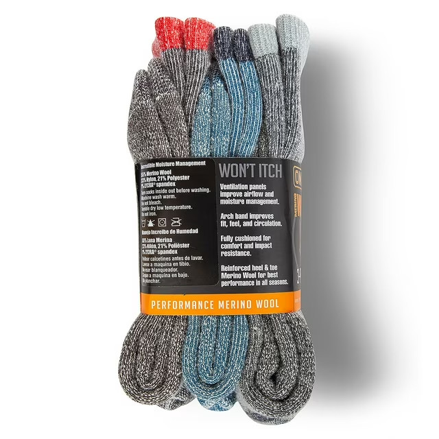Omniwool 3-Pack Wool Tech Hiking Sock Size M Color Pack