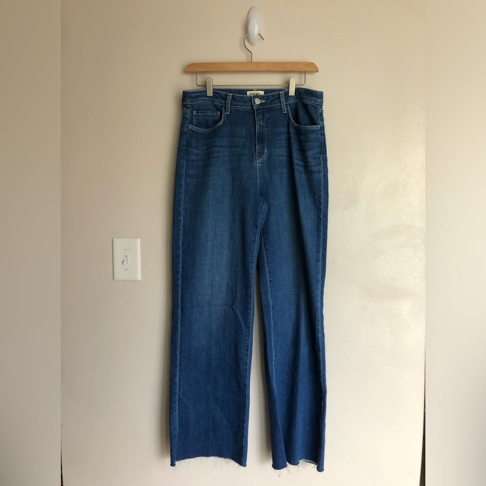 L’Agence Scottie Wide Leg High Rise Jean in Apollo Dark Wash size 30