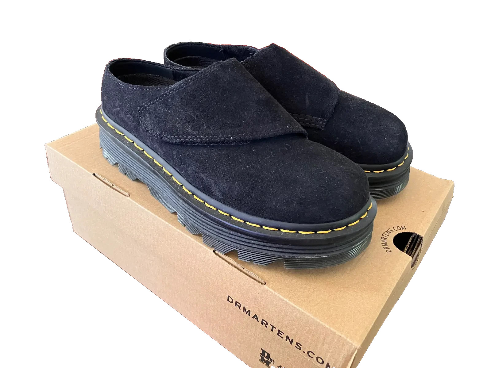 Dr Martens Zebzag Anywair Slide Mules Black Suede with Box Size 8W 7M UK6