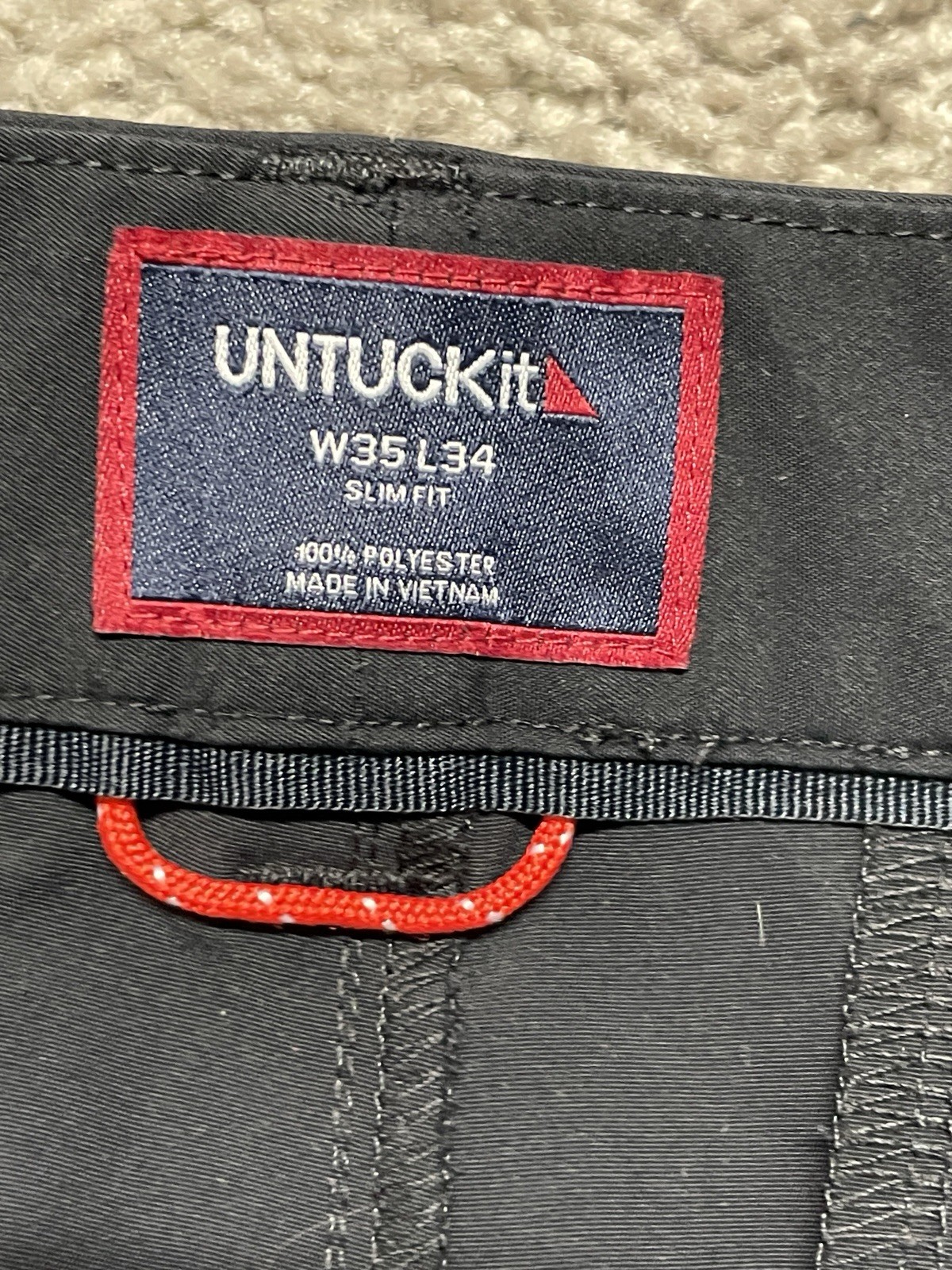 UNTUCKit Pants Traveller Performance Black Mens 35×34 Slim Fit Casual Golf Chino