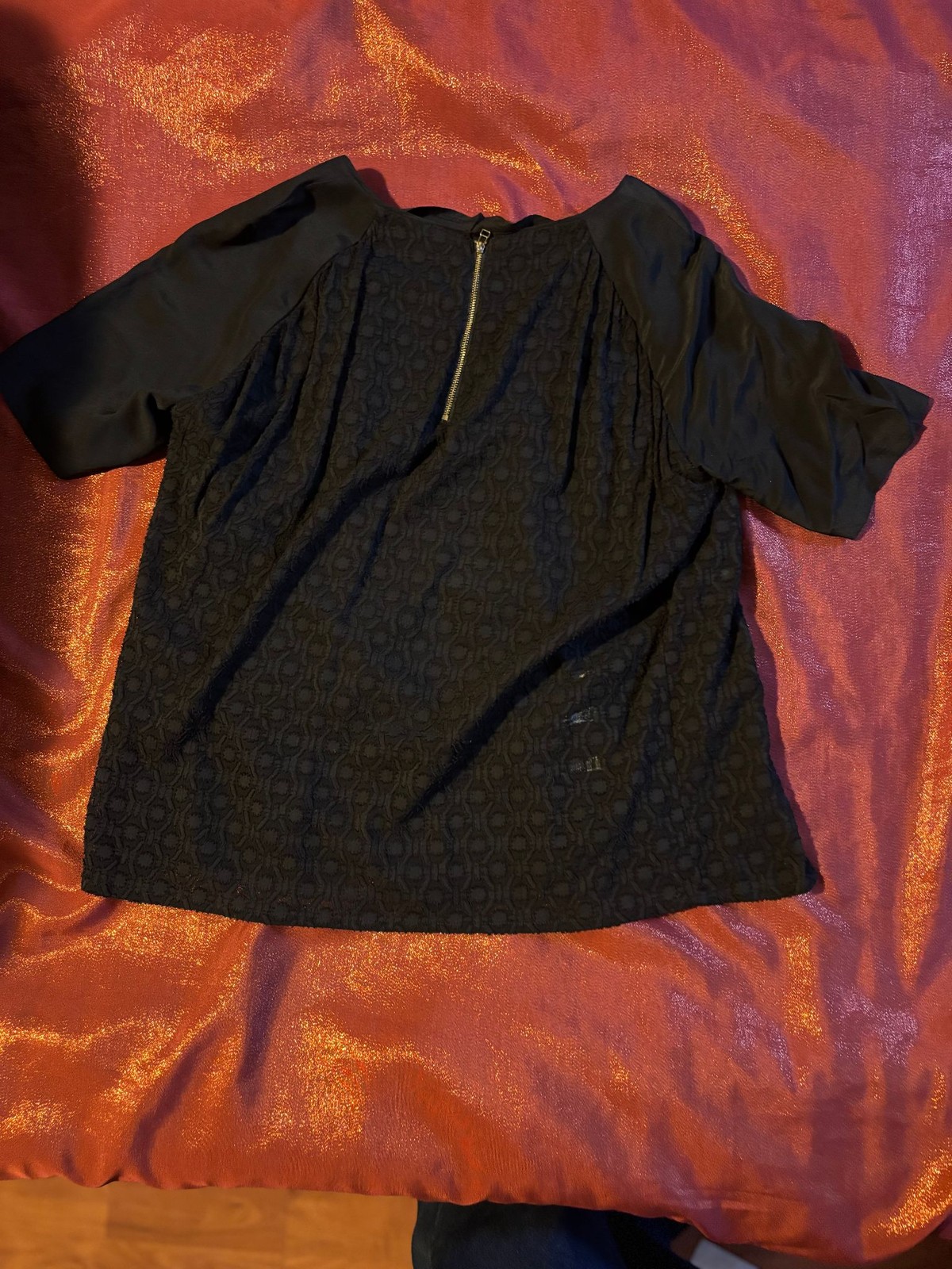 Juju S’amuse Deluxe Top Womens Not Specified Black Lace Overlay Chiffon Sleeve