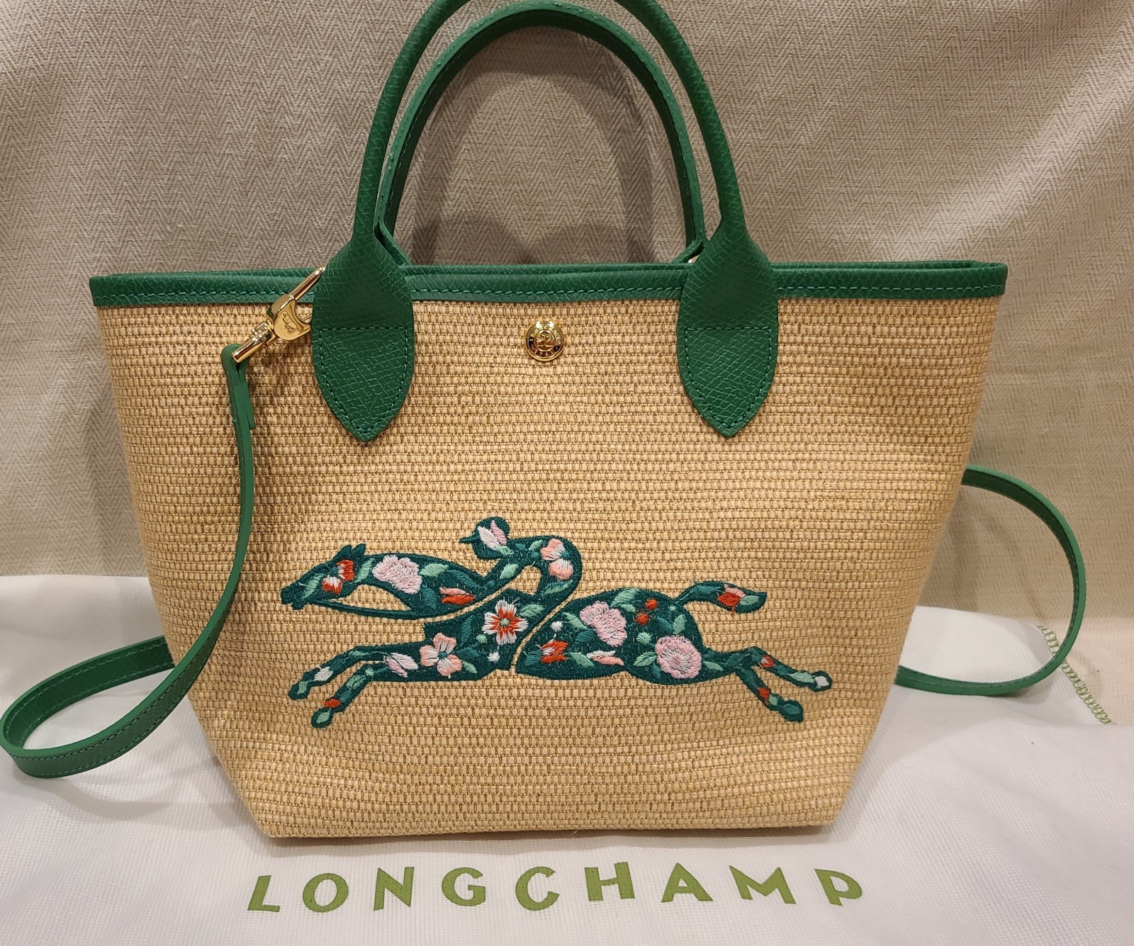 Longchamp Le Panier Pliage Small Basket Bag Tote Crossbody – NEW