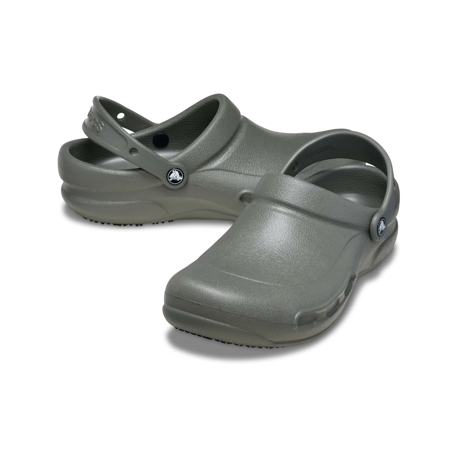 Crocs at Work Men Bistro Slip Resistant Clog Comfortable and Casual Dusty Olive