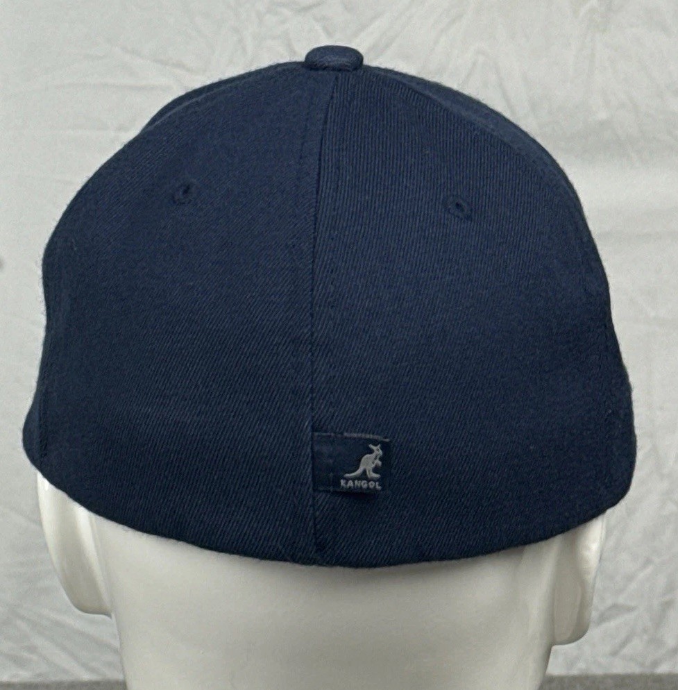 Kangol Hat Mens Small Medium S/M Baseball Cap Wool Blend Navy Blue Stretch Flex