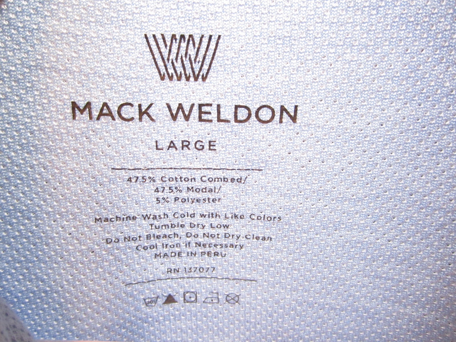 Mack Weldon For Daily Wear Men’s Short Sleeve Button Polo Shirt Size L (A198)