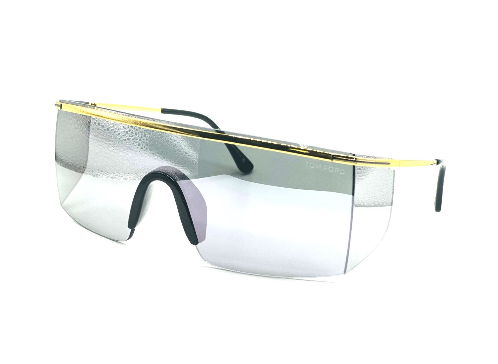 NEW TOM FORD PAVLOS-02 TF980 30C Shiny Gold/Lght Grey Silver Mirror 150 115 02mm