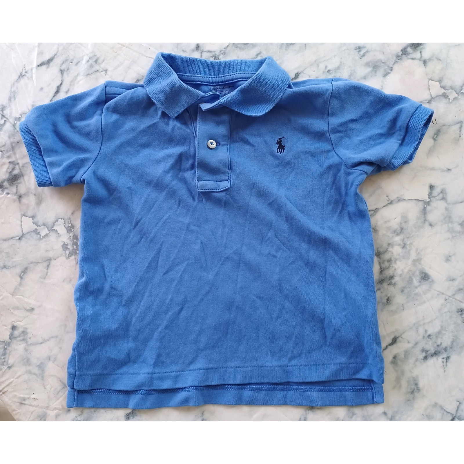 Ralph Lauren Polo Shirt Toddler Boy 24M Blue Short Sleeve Embroidered Pony Logo