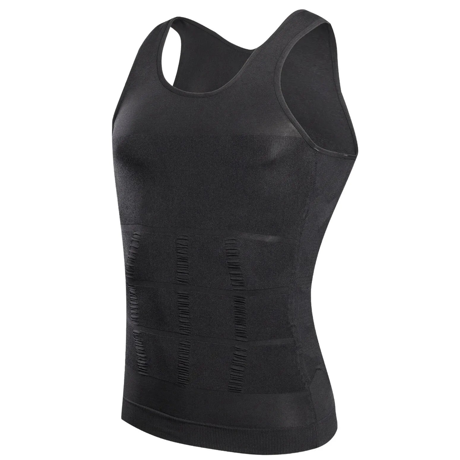 Mens Slimming Body Shaper Belly Chest Compression Vest Girdle T-Shirt Tank Top
