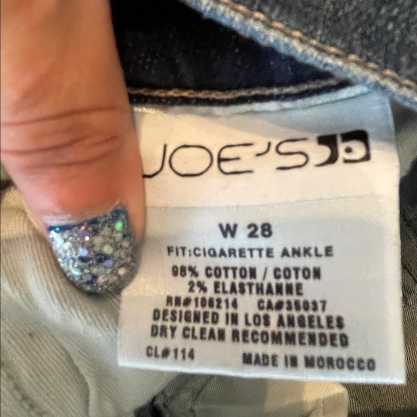 Joe’s Jeans cigarette ankle jeans size 28