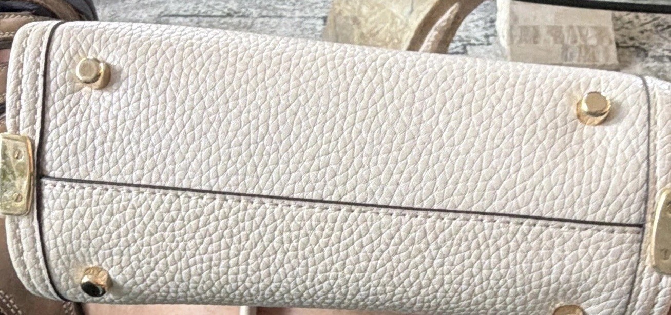 Coach Swagger 27 Carryall 36235 Chalk Pebbled Leather Satchel Crossbody w/Strap