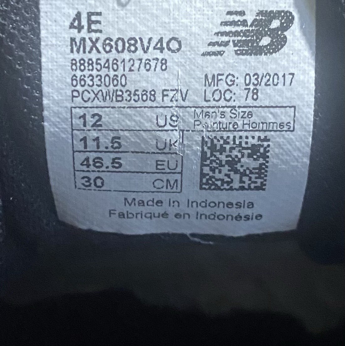 New Balance 608v4 Shoes Mens 12 4E Brown Walking Comfort Shoes MX608v4O Wide