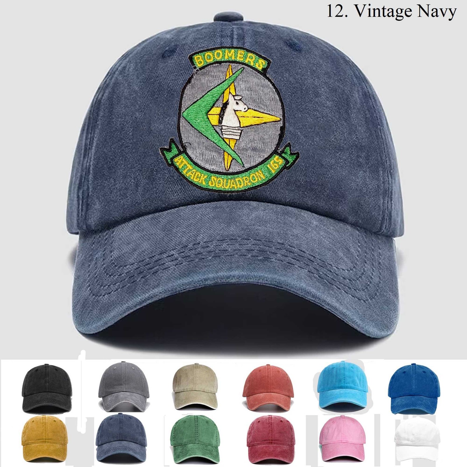 Customized Embroidered Hat Us Naval Attack Squadron Va-165 Boomers Theatre