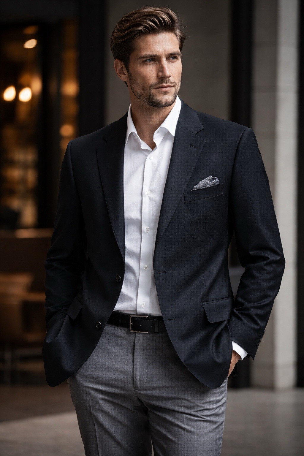 Deansgate Men’s 48R Black Wool Sport Coat Blazer 2 Button Classic Tailored