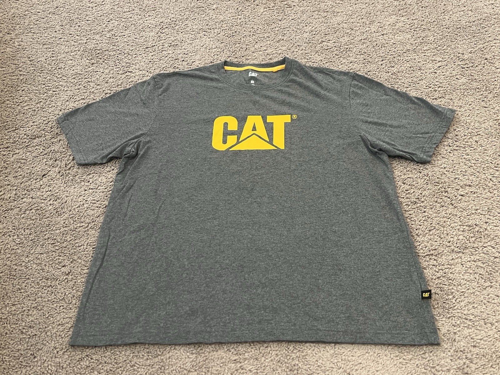CAT Caterpillar Work T Shirt Adult Size XL GRAY Construction Outdoor