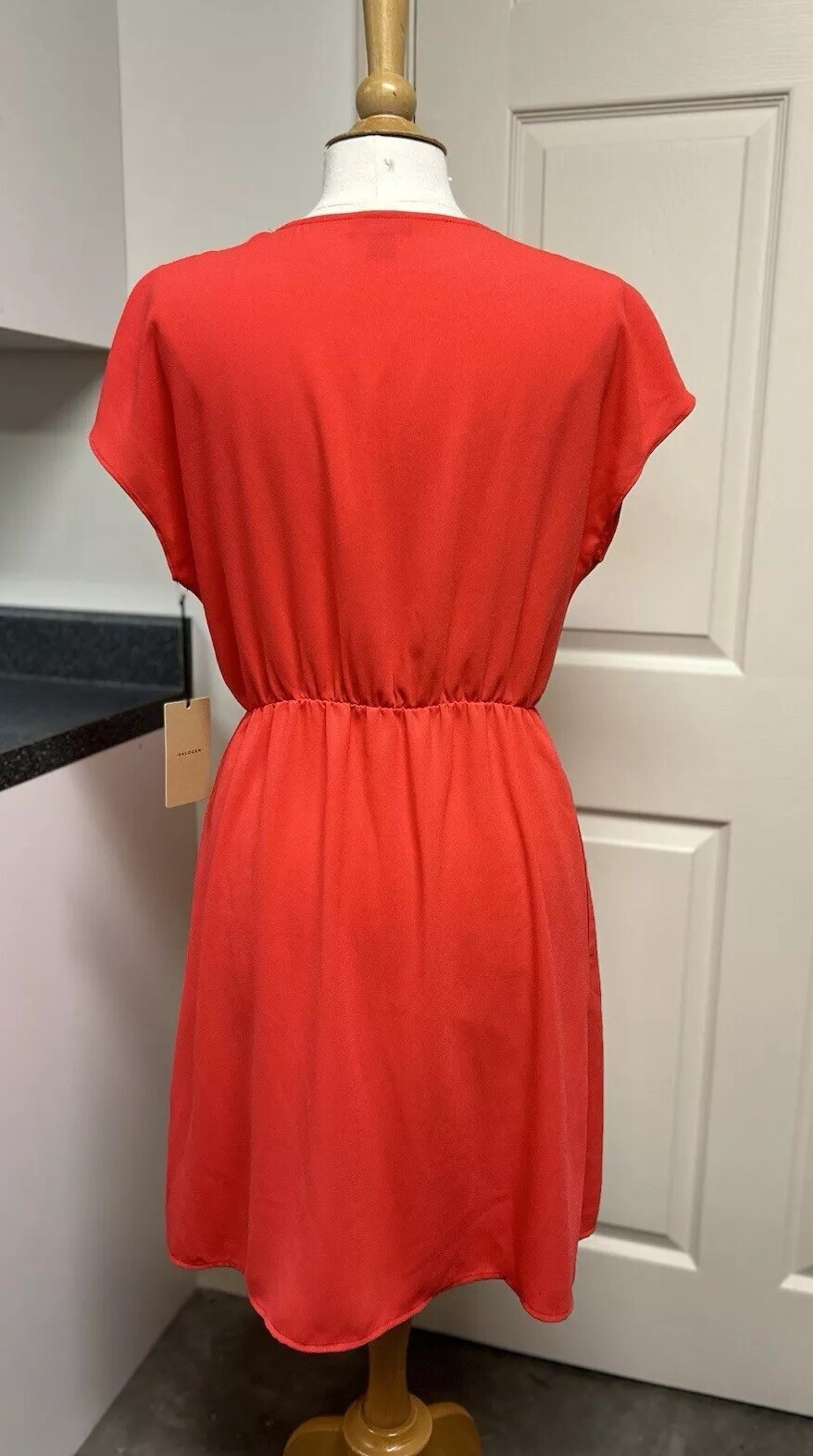 Halogen Casual Party Cocktail Dress Sz M Bright Brick Red