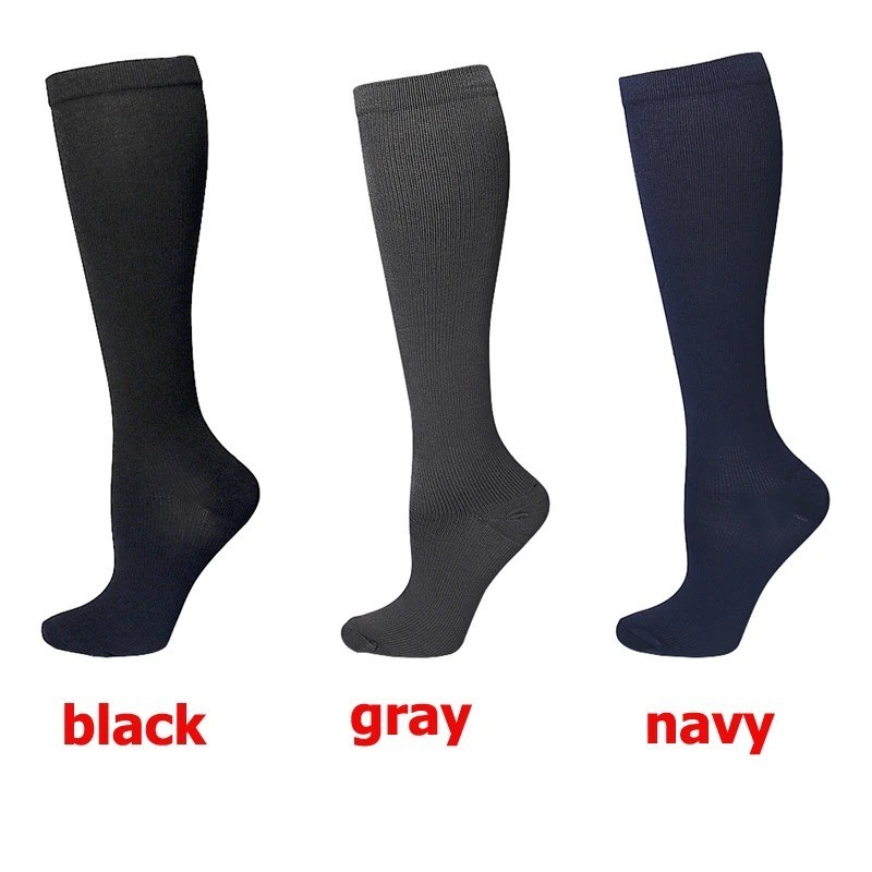 6 Pair Diabetic Men Over The Calf Knee High Compression Cotton Crew Socks MULTI