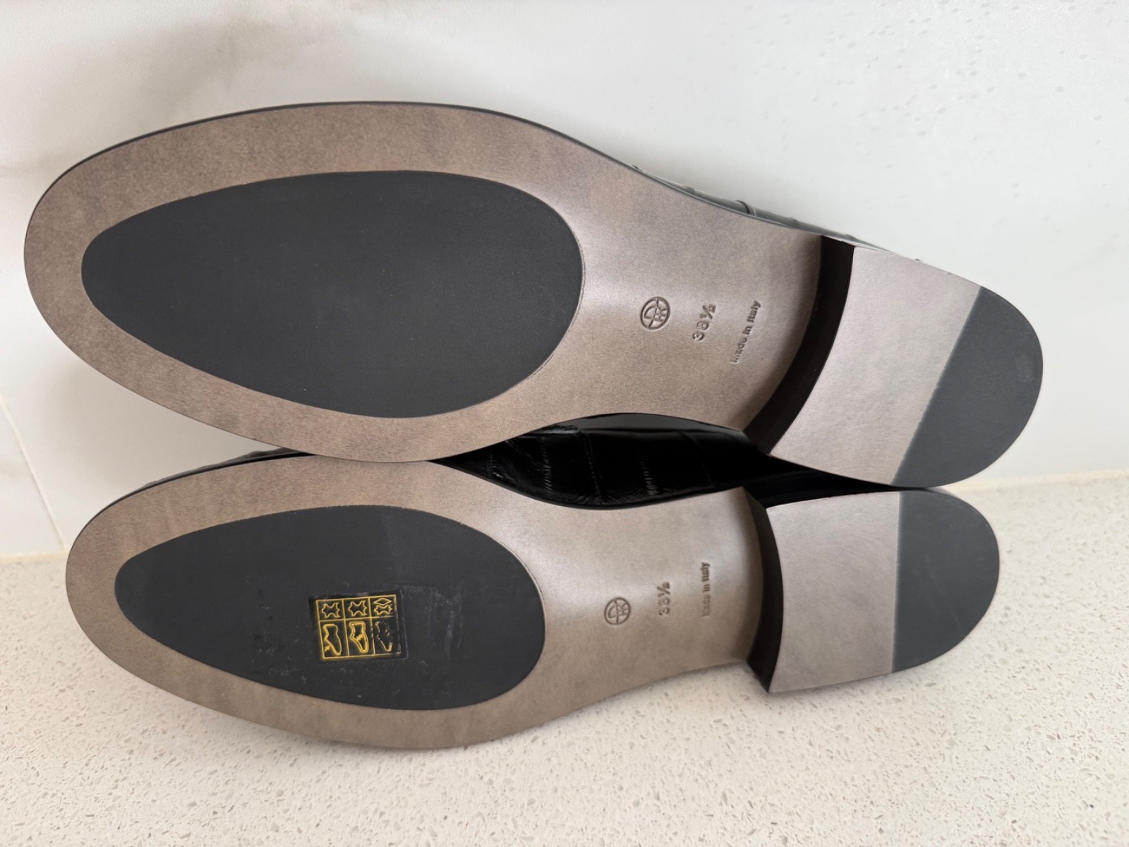THE ROW Soft Loafers Eel Skin Black EU 38.5 US 8.5