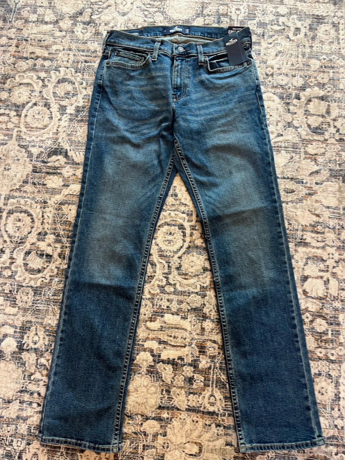 Hollister Men’s Slim Straight Jeans 29×32 Epic Flex Dark Wash Blue Denim
