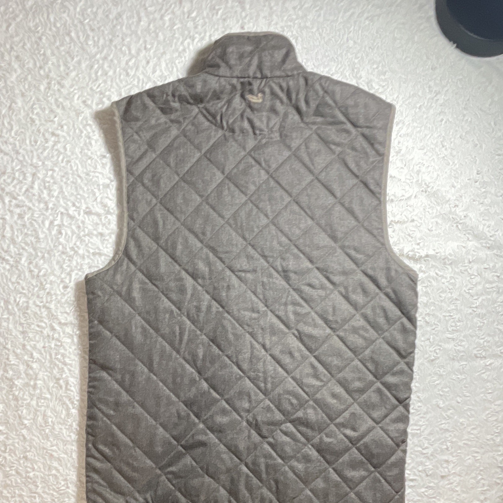 Southern Marsh Men’s Gray Quilted Full Zip Vest Stand-Up Collar Pockets M