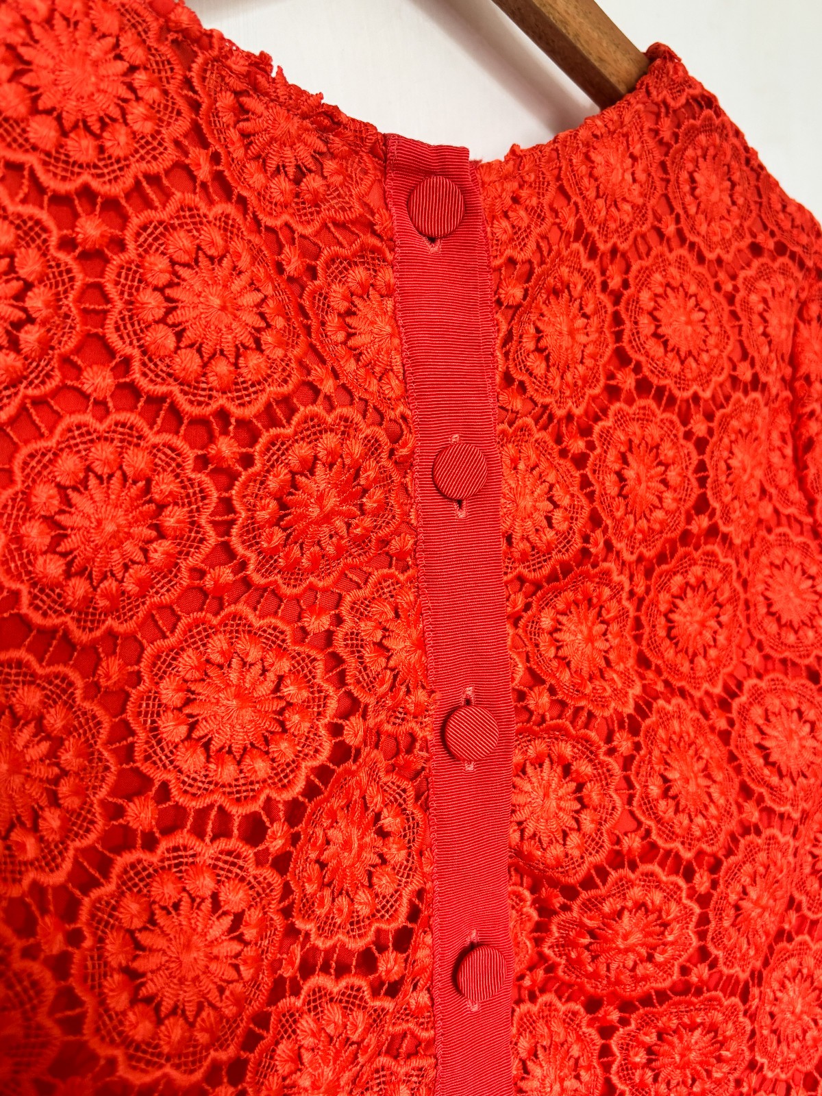 M&S Collection Orange Lace Top Womens Size 10 – Smart Blouse Boho Bold Summer