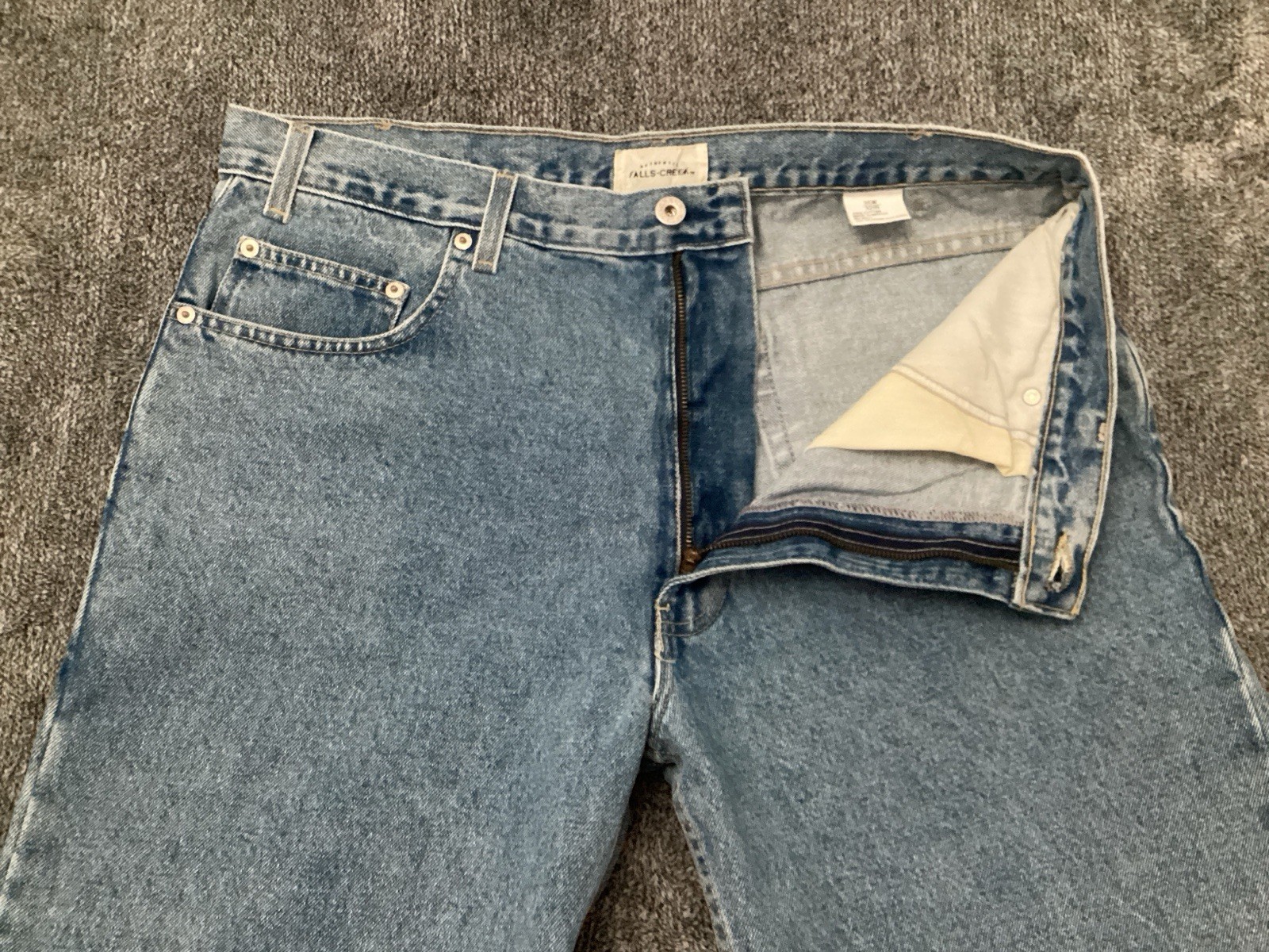Falls Creek Relaxed Fit Jeans Mens Size 36×32 Cotton Stone Wash NEW