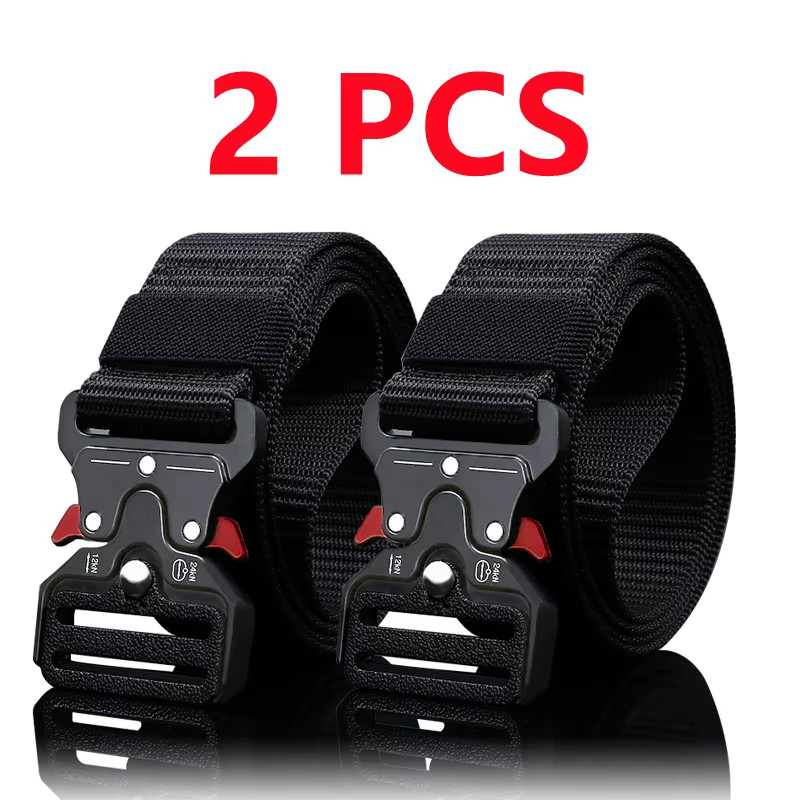 2Pcs Versatile Men’S Tactical Belts – Durable, Quick Release Design – for Outdoo