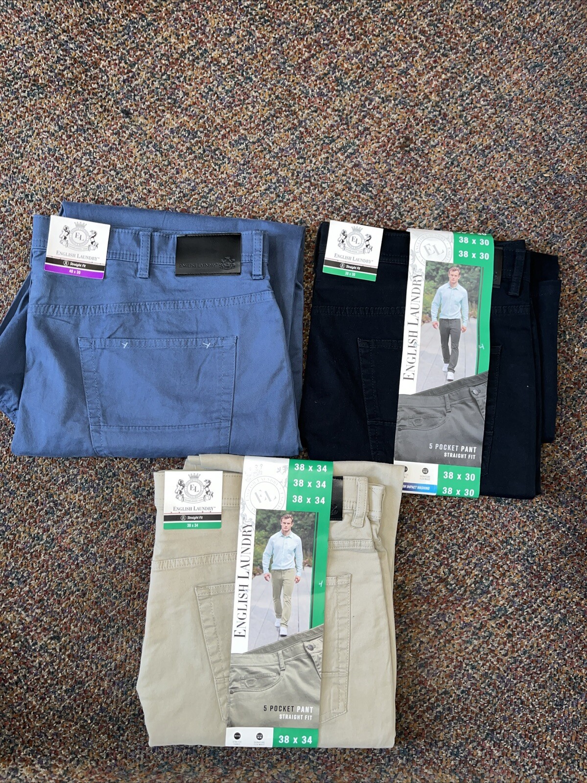 English Laundry Men’s 5 Pocket Straight Fit Pant Brown,BLACK,BLUE 1768319