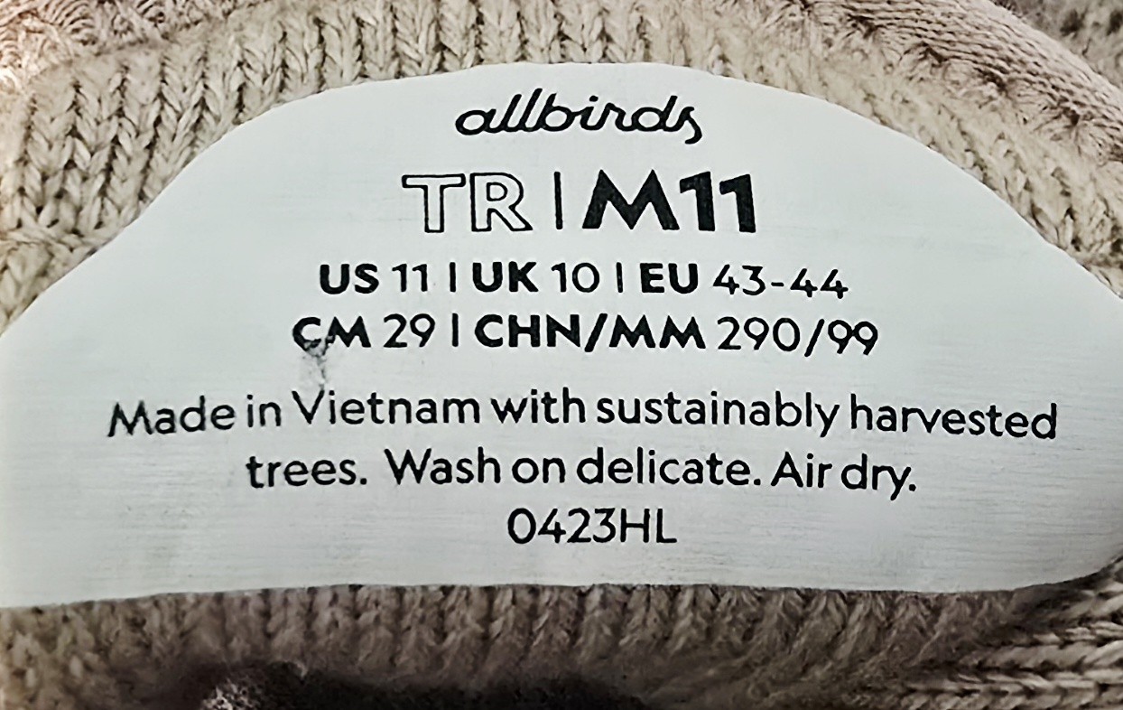 Allbirds TR Tree Runners Mens 11 Beige Tan Casual Lightweight Athletic Sneakers