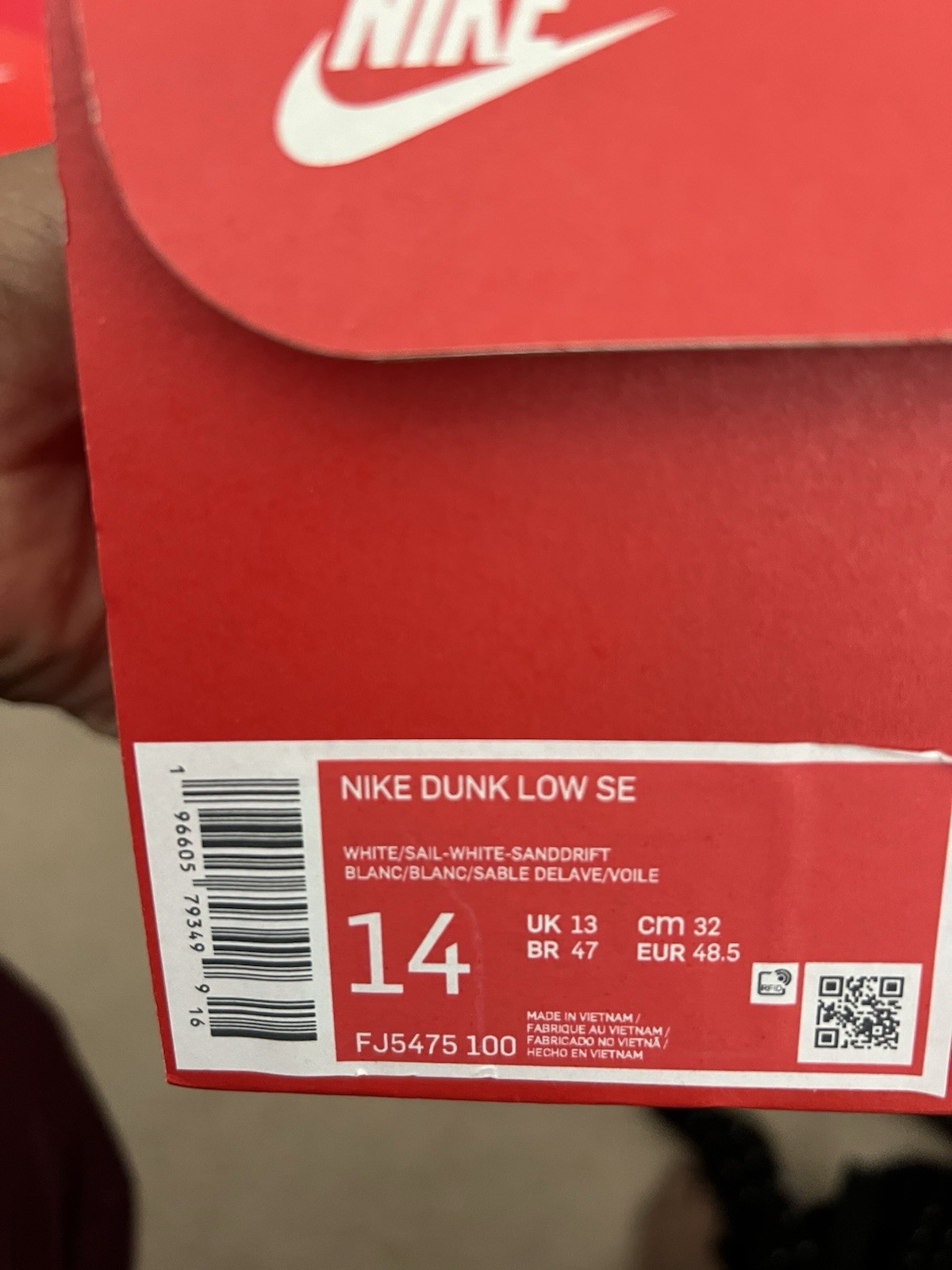 Size 14 – Nike Dunk Low SE Patchwork White Sail Sanddrift NBY FJ5475-100