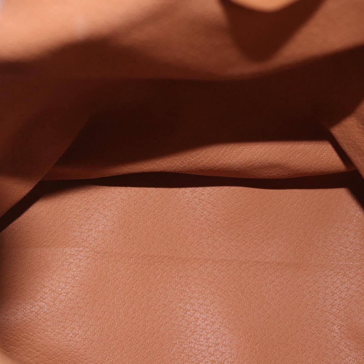 CELINE Macadam Canvas Backpack PVC Leather Brown Gold Auth 186101A