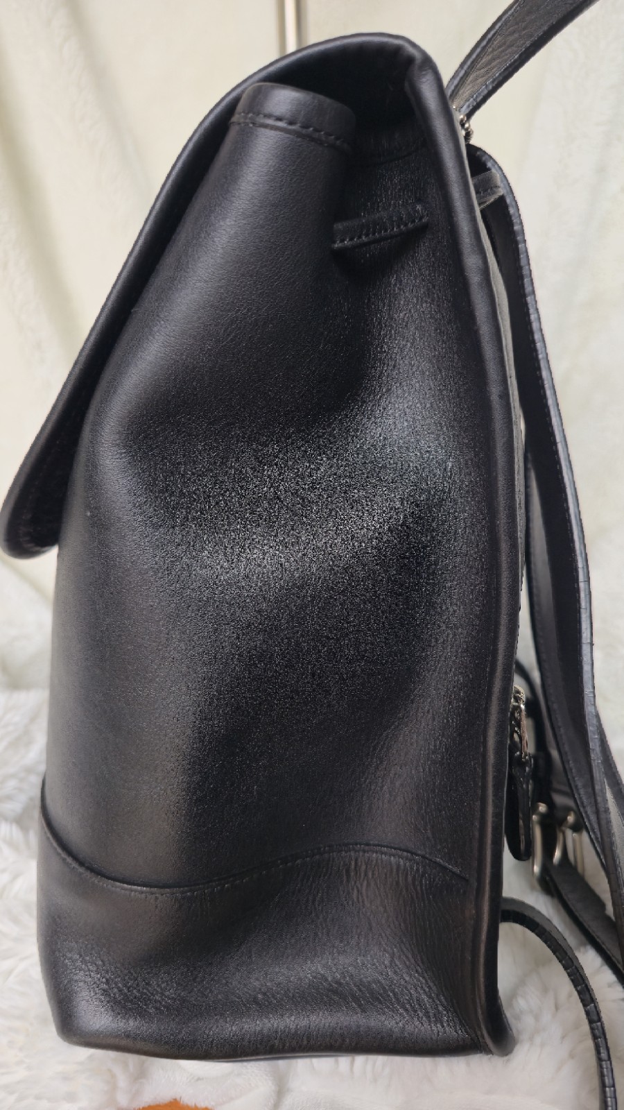 COACH 9791 Black Leather Nickel Turn Lock Zip Pockets Backpack Adj. Straps