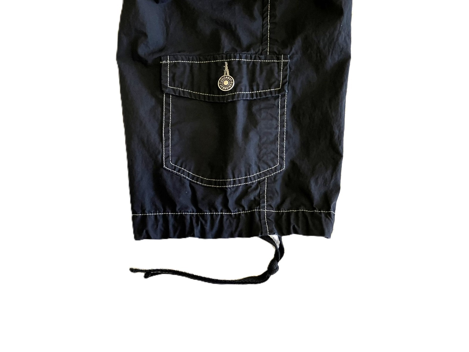 UNIONBAY Black Cargo Capris Contrast Stitching Size 7