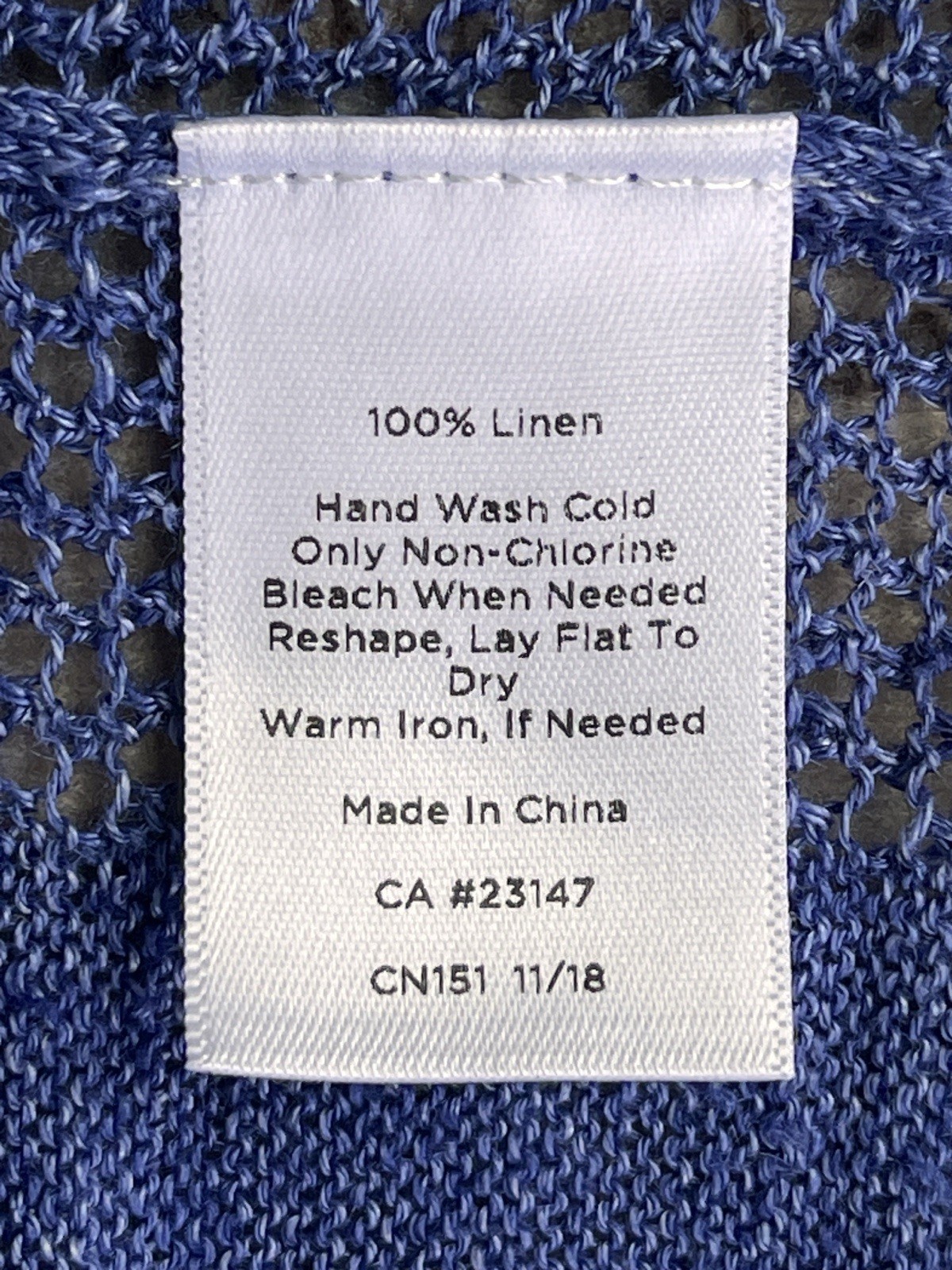 Talbots Women’s 100% Linen Cornflower Blue Open Front Cardigan Sweater Mp